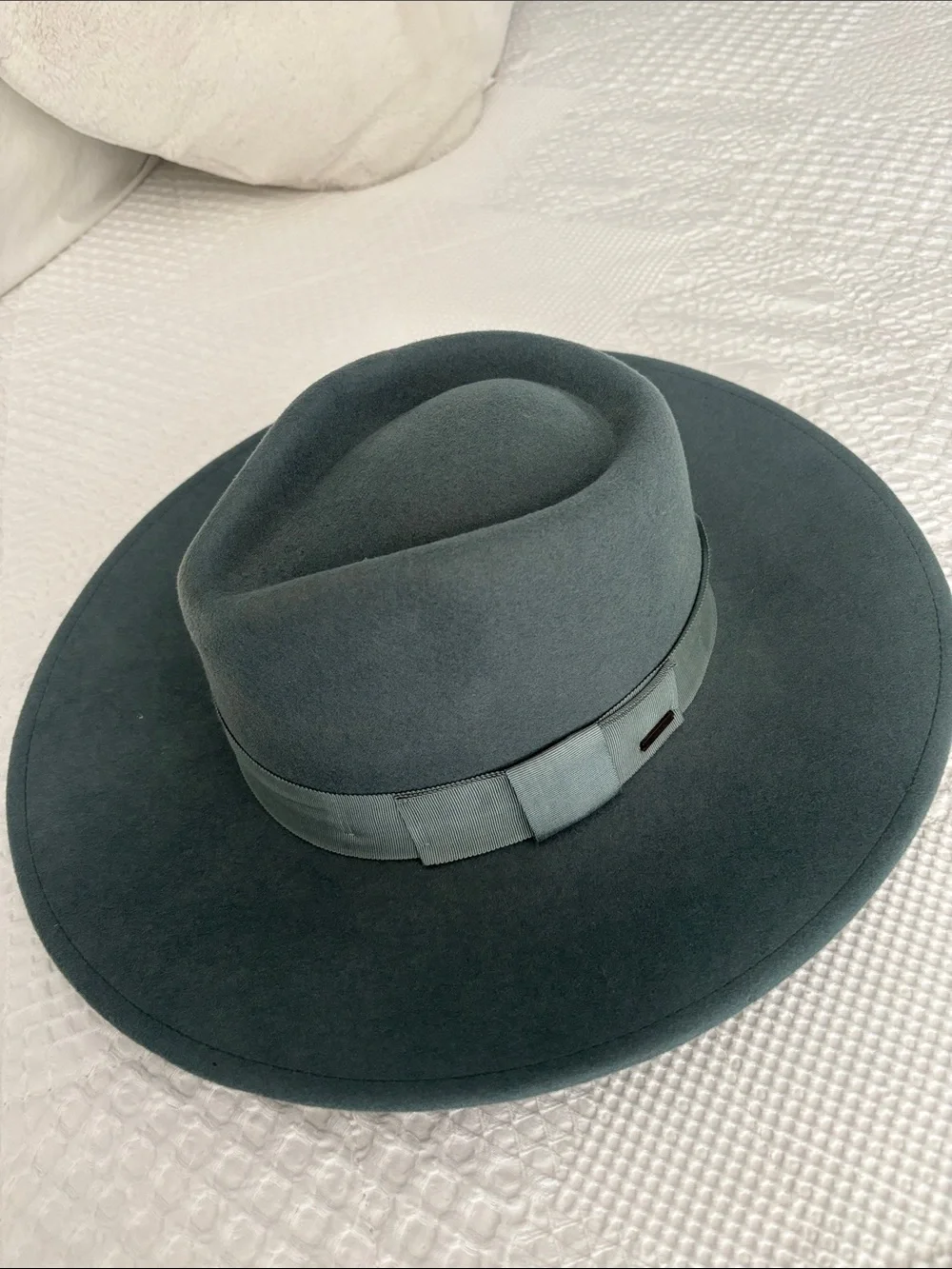 Brixton Grey Felt Fedora with Grosgrain Band